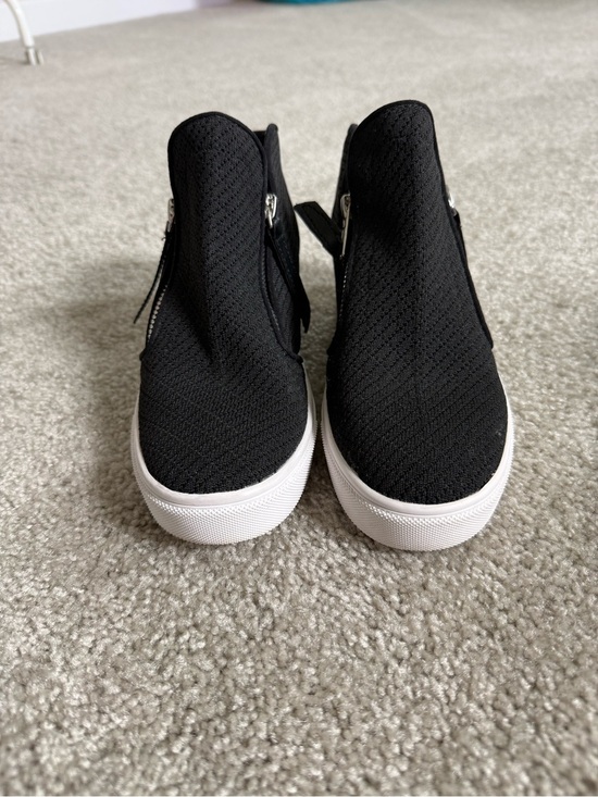 Steve Madden Shoes - Steve Madden Black Knit Slip-On Booties with White Platform